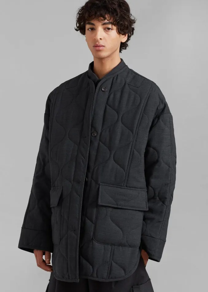 Men The Frankie Shop Outerwear Ted Quilted Jacket Charcoal