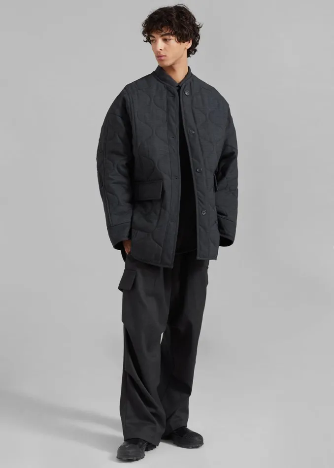 Men The Frankie Shop Outerwear Ted Quilted Jacket Charcoal
