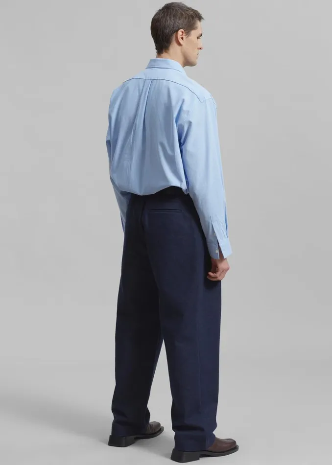 Men The Frankie Shop Tops Alexander Button Up Shirt Blue