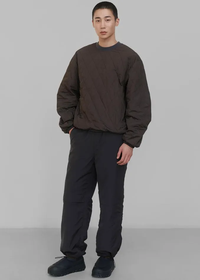 Men The Frankie Shop Tops Amomento Reversible Padded Sweatshirt Dark Brown