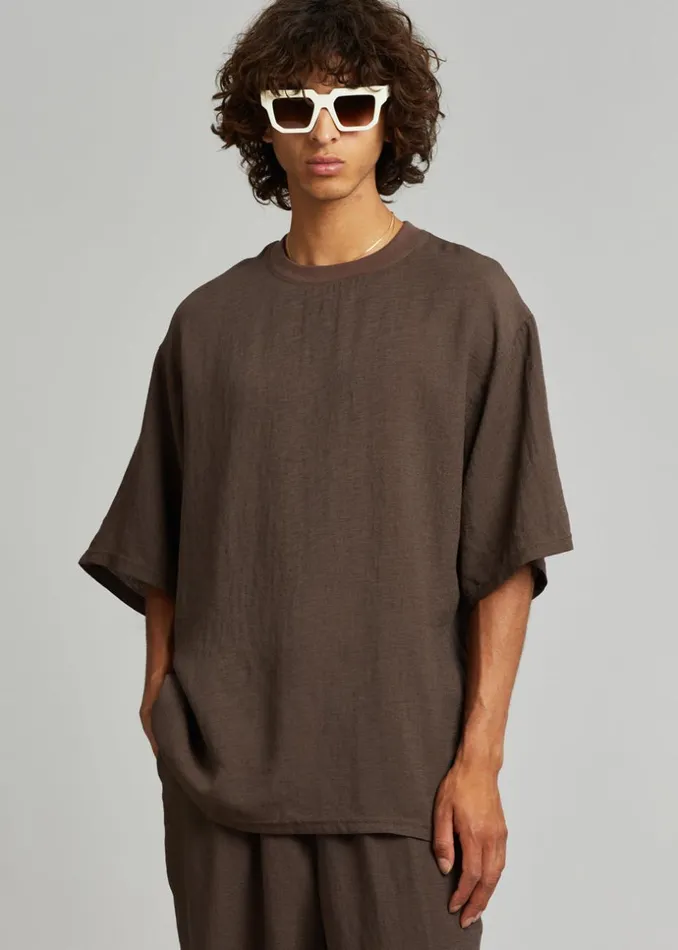 Men The Frankie Shop Tops Brax Tee Brown