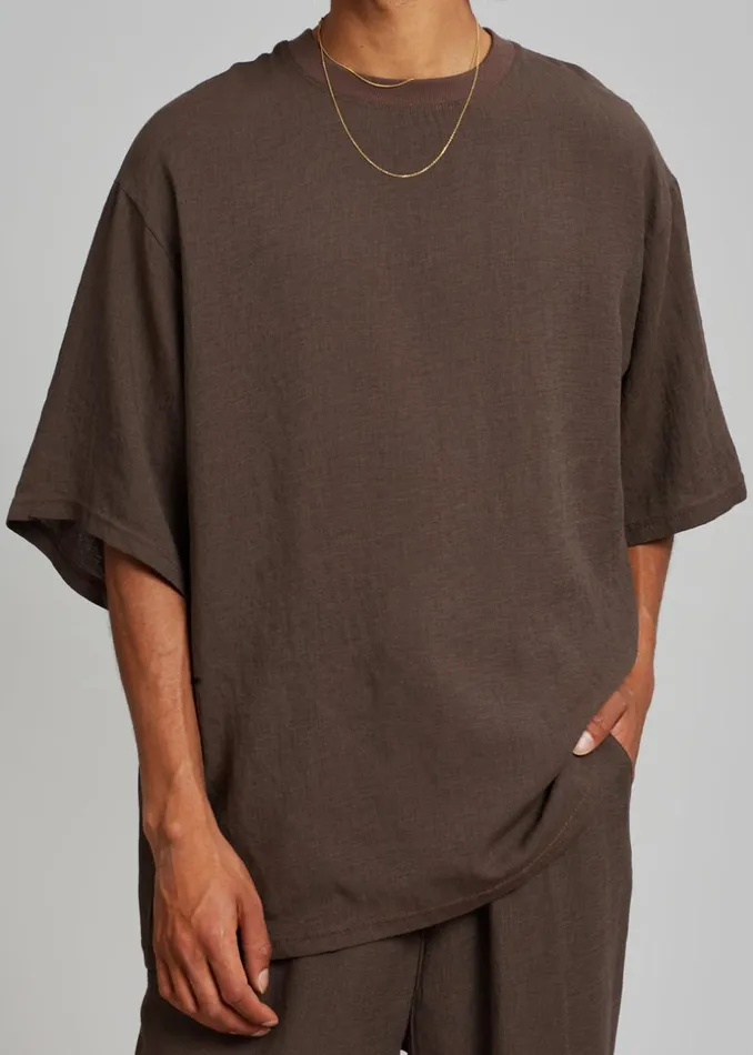 Men The Frankie Shop Tops Brax Tee Brown