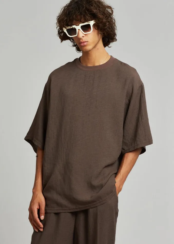 Men The Frankie Shop Tops Brax Tee Brown