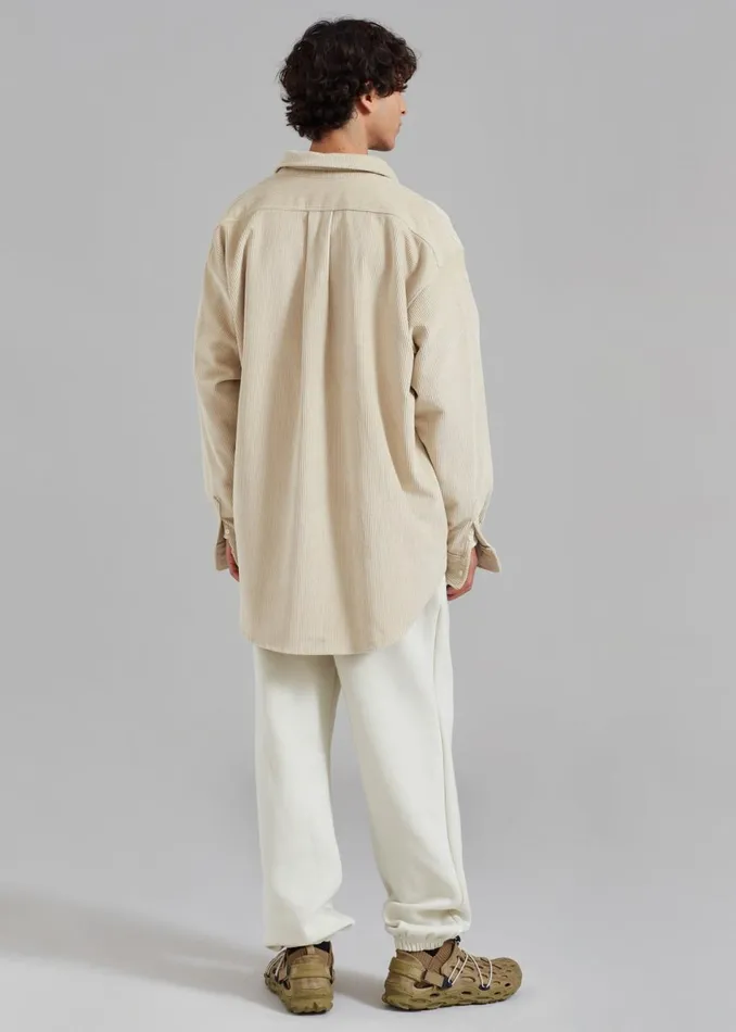 Men The Frankie Shop Tops Camden Corduroy Shirt Cream