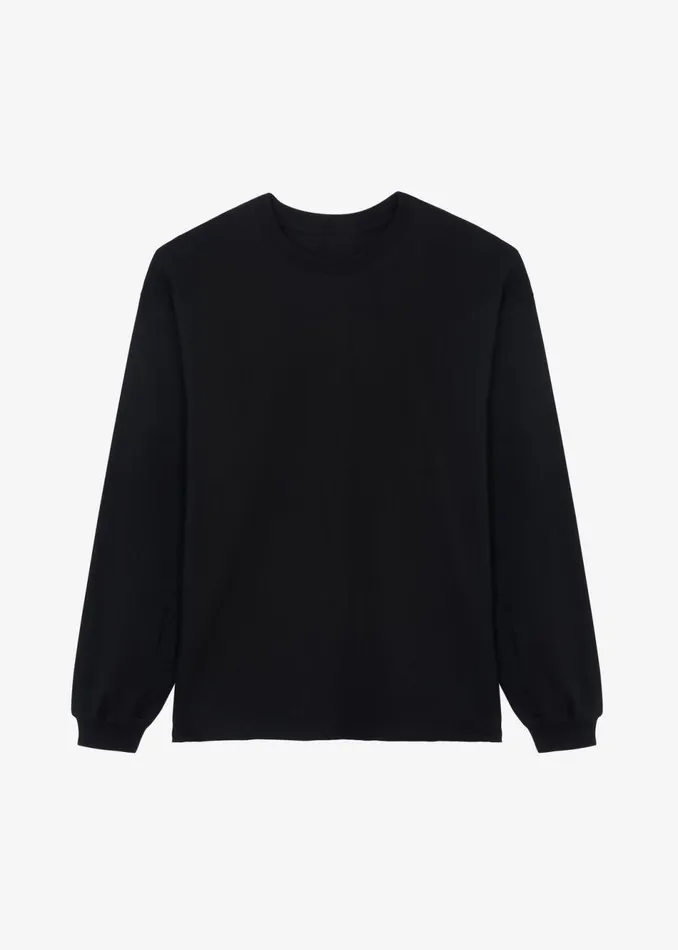 Men The Frankie Shop Tops Christopher Long Sleeve Tee Black