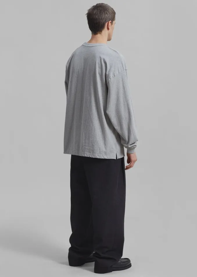 Men The Frankie Shop Tops Christopher Long Sleeve Tee Grey