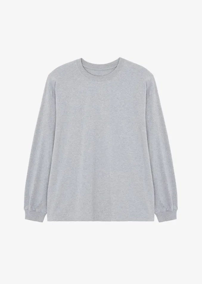 Men The Frankie Shop Tops Christopher Long Sleeve Tee Grey