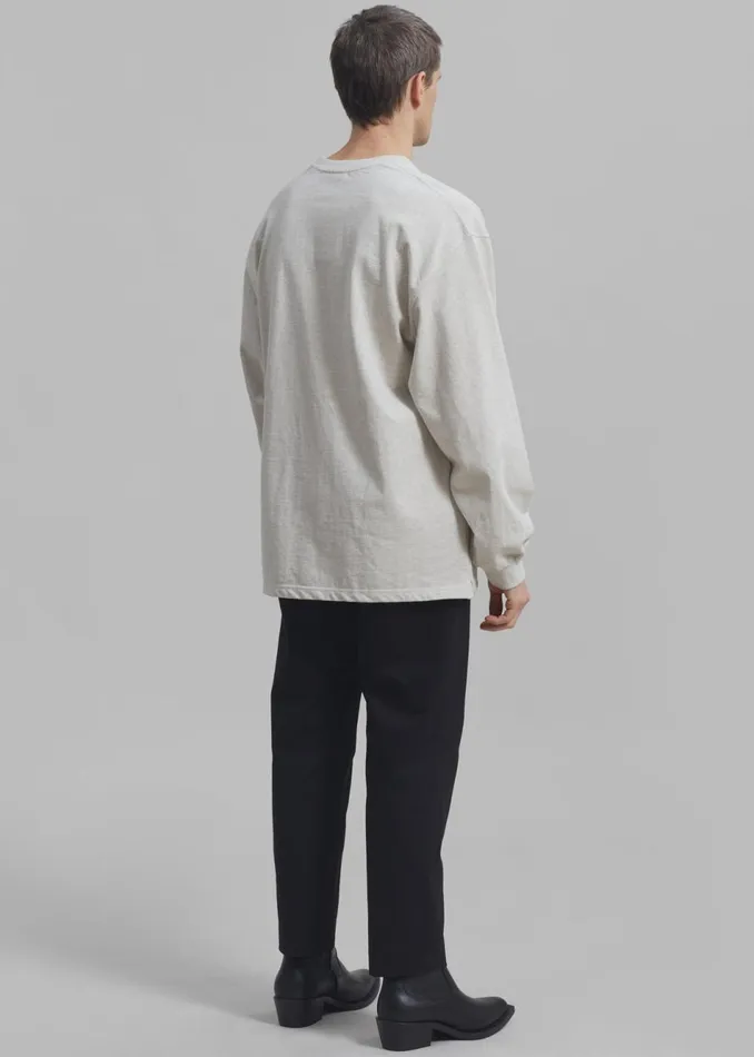 Men The Frankie Shop Tops Christopher Long Sleeve Tee Oat Melange
