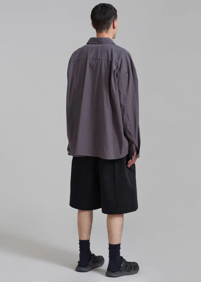 Men The Frankie Shop Tops Darren Oversized Shirt Charcoal