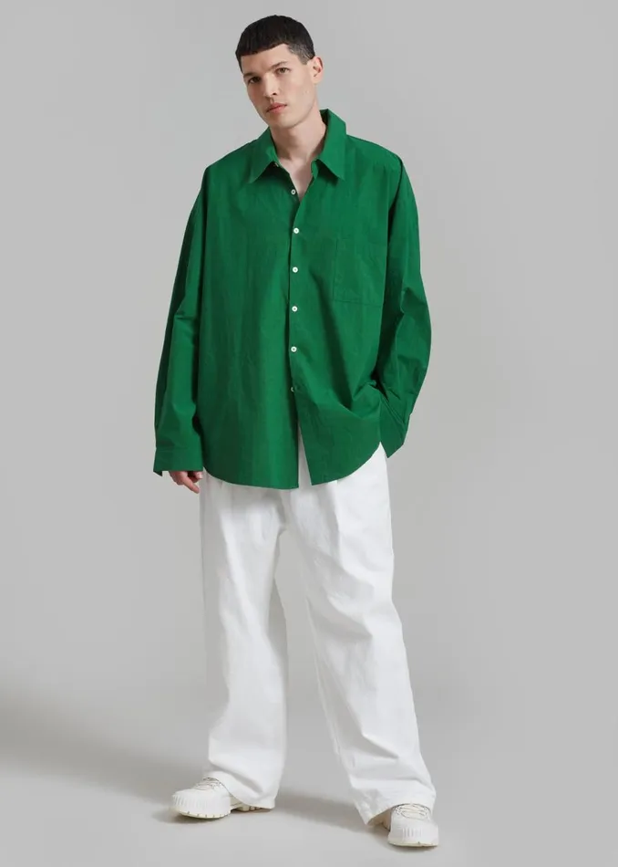 Men The Frankie Shop Tops Darren Oversized Shirt Green