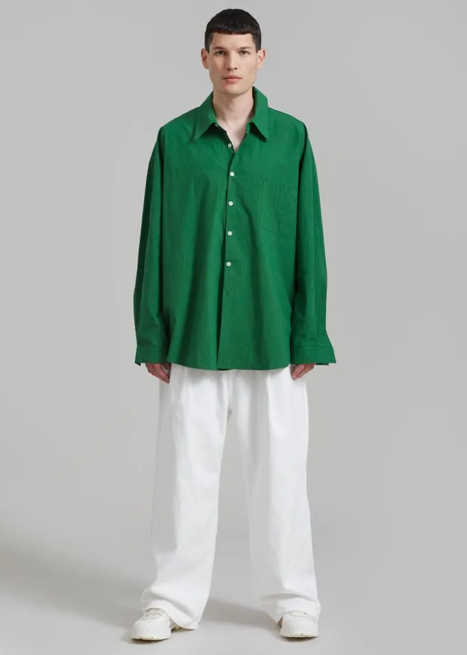 Men The Frankie Shop Tops Darren Oversized Shirt Green
