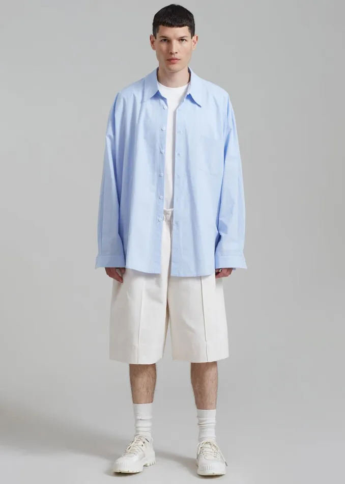 Men The Frankie Shop Tops Darren Oversized Shirt Light Blue