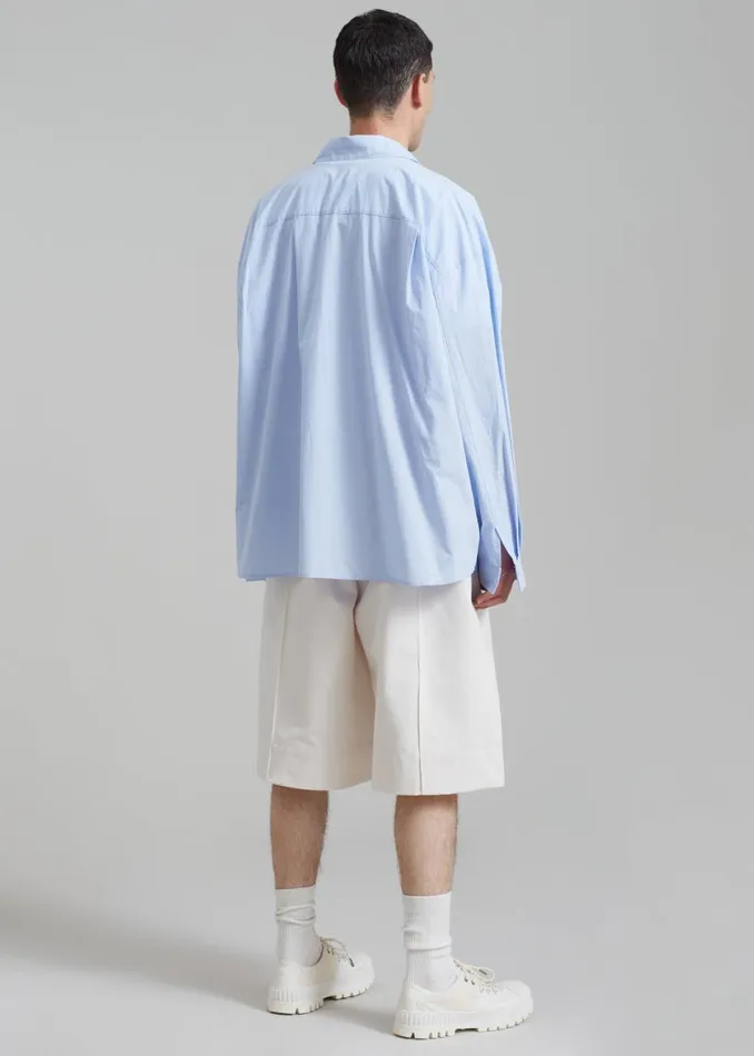 Men The Frankie Shop Tops Darren Oversized Shirt Light Blue