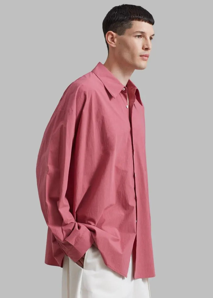 Men The Frankie Shop Tops Darren Oversized Shirt Red