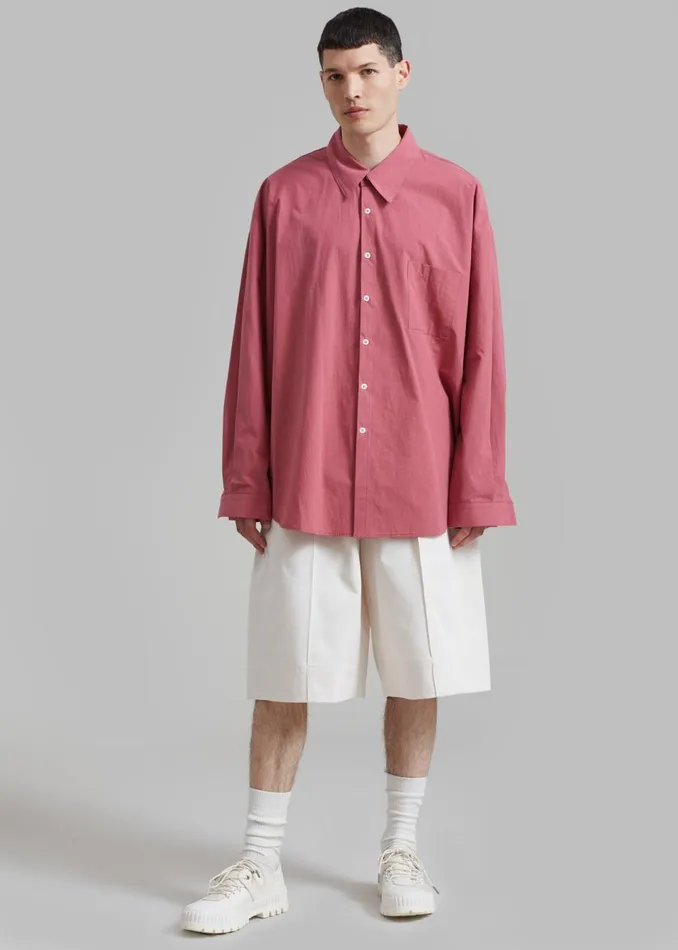 Men The Frankie Shop Tops Darren Oversized Shirt Red