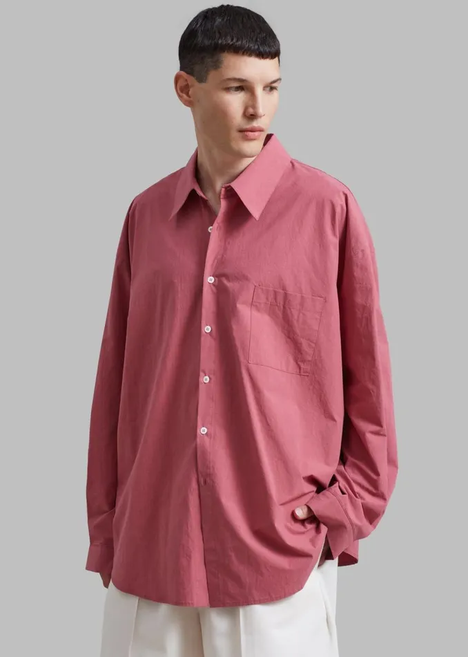 Men The Frankie Shop Tops Darren Oversized Shirt Red