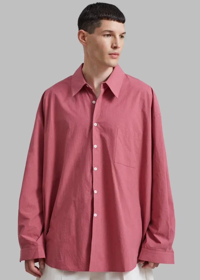 Men The Frankie Shop Tops Darren Oversized Shirt Red