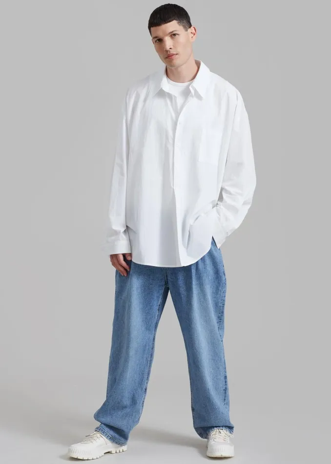 Men The Frankie Shop Tops Darren Oversized Shirt White