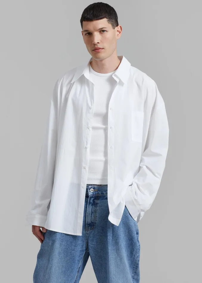 Men The Frankie Shop Tops Darren Oversized Shirt White