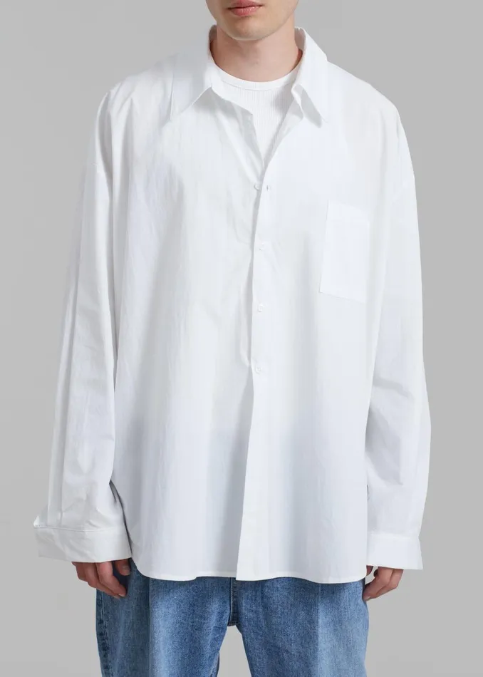 Men The Frankie Shop Tops Darren Oversized Shirt White