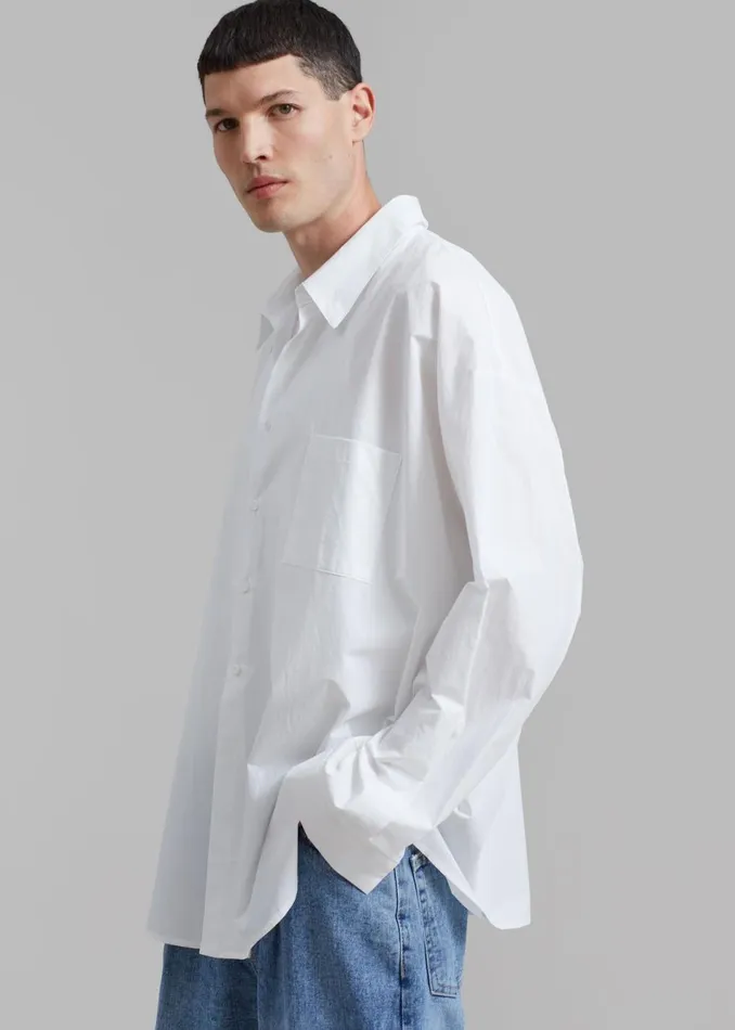 Men The Frankie Shop Tops Darren Oversized Shirt White