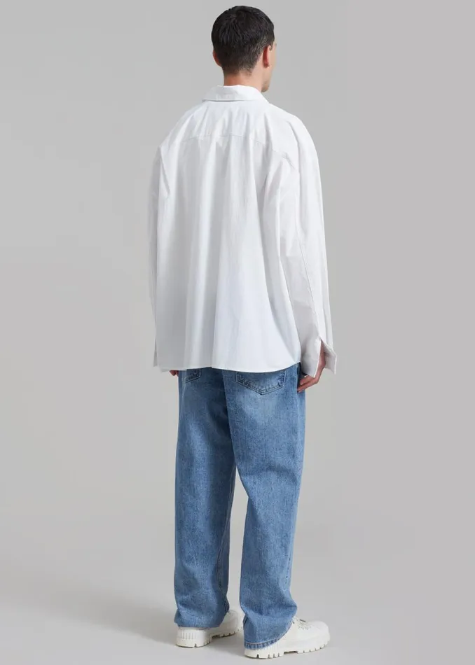 Men The Frankie Shop Tops Darren Oversized Shirt White