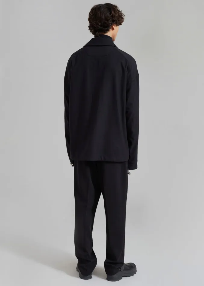 Men The Frankie Shop Tops Dennis Drawstring Polo Black