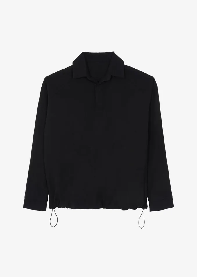 Men The Frankie Shop Tops Dennis Drawstring Polo Black