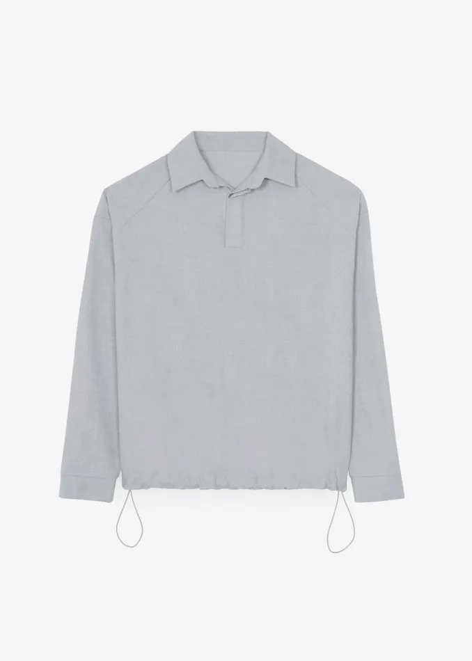 Men The Frankie Shop Tops Dennis Drawstring Polo Light Grey