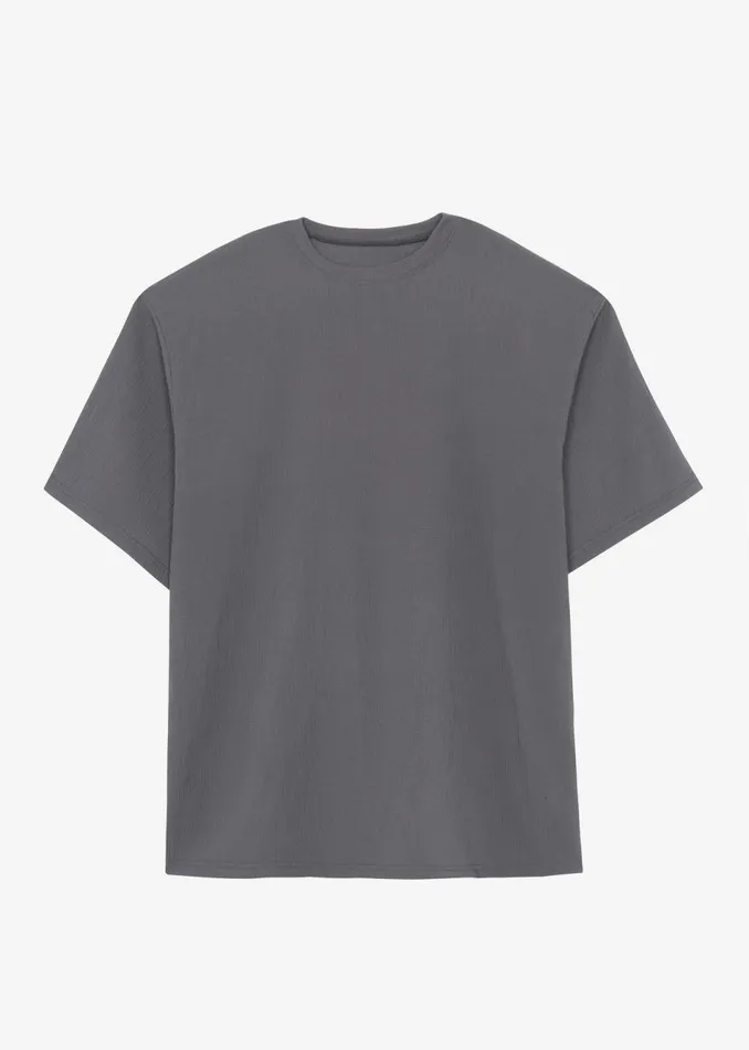 Men The Frankie Shop Tops Eliott Crinkle Tee Charcoal