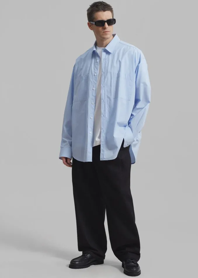 Men The Frankie Shop Tops Gus Oversized Shirt Sky