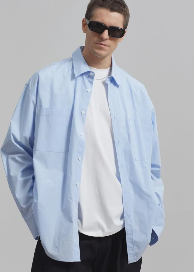 Men The Frankie Shop Tops Gus Oversized Shirt Sky