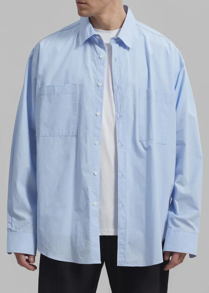 Men The Frankie Shop Tops Gus Oversized Shirt Sky