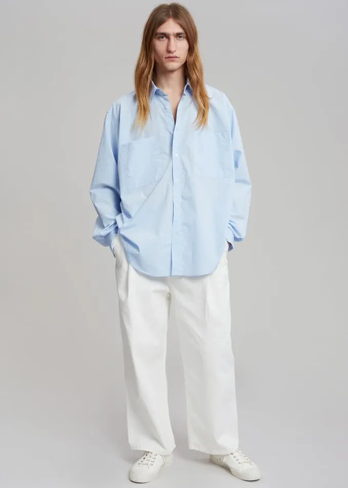 Men The Frankie Shop Tops Gus Oversized Shirt Sky