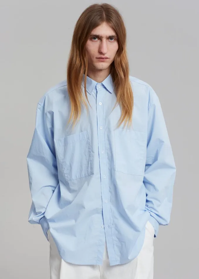Men The Frankie Shop Tops Gus Oversized Shirt Sky