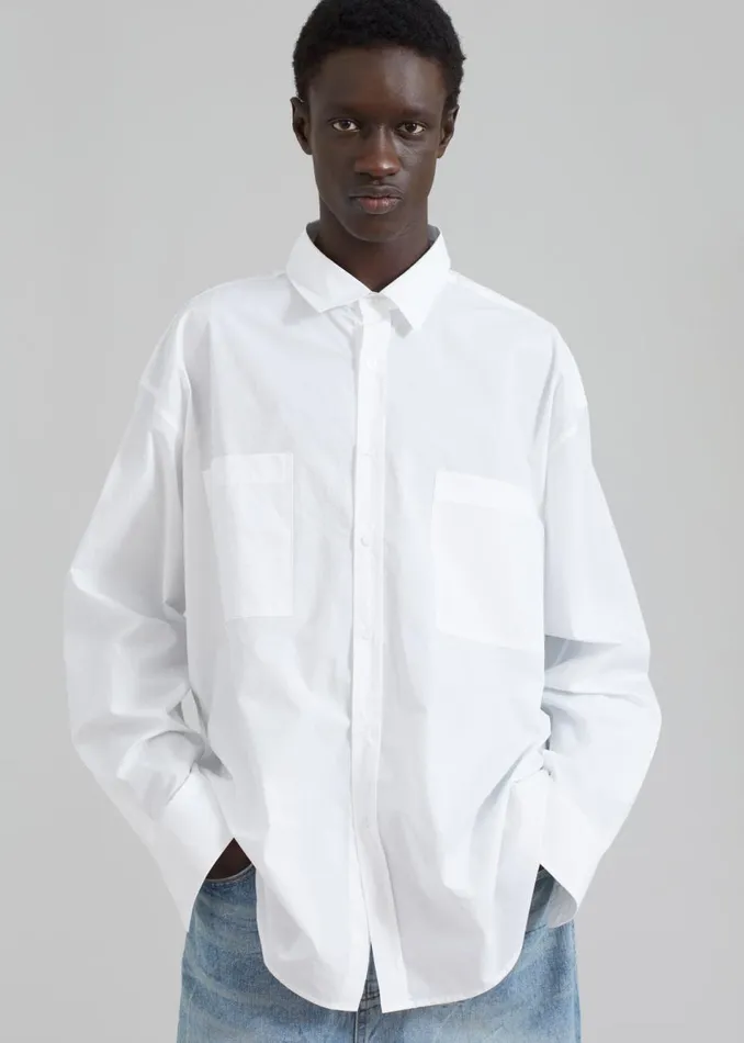 Men The Frankie Shop Tops Gus Oversized Shirt White
