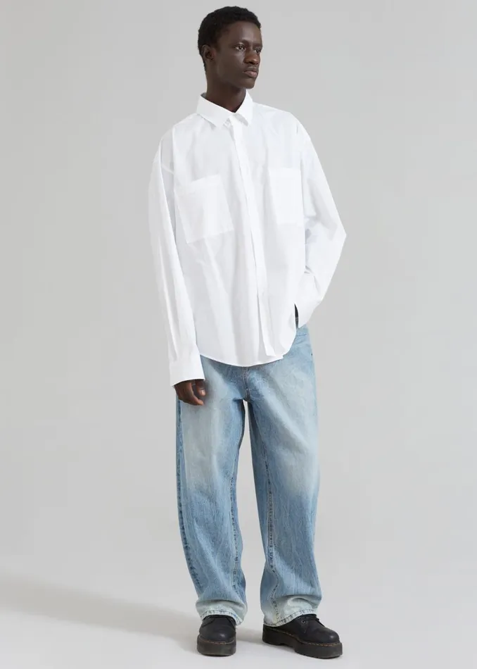 Men The Frankie Shop Tops Gus Oversized Shirt White