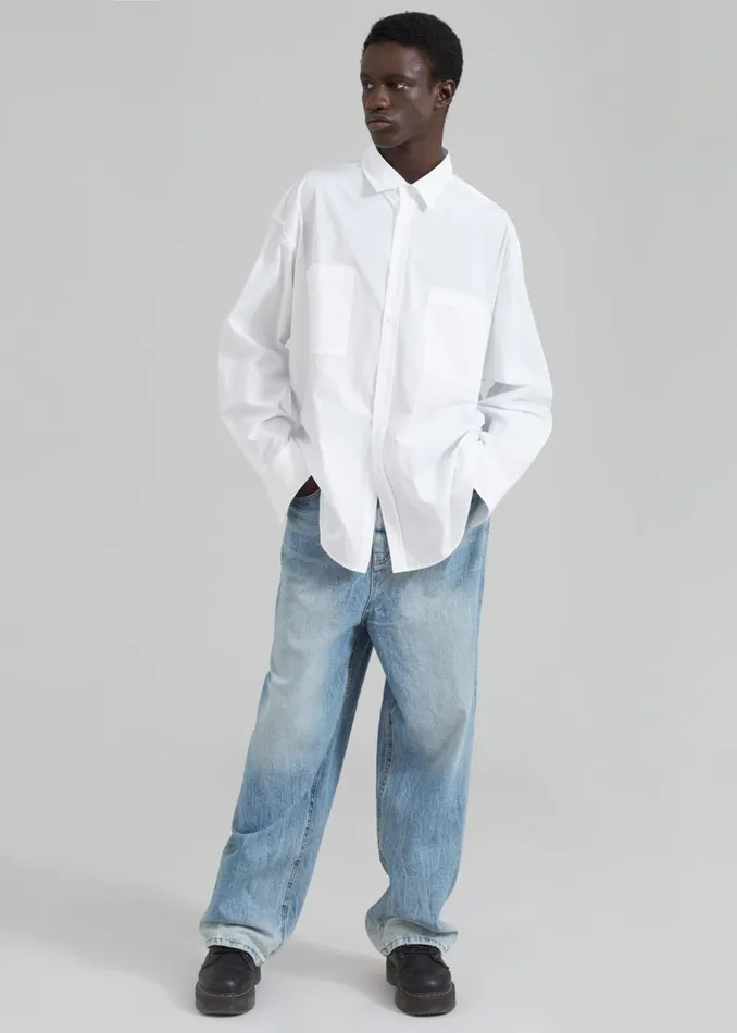 Men The Frankie Shop Tops Gus Oversized Shirt White