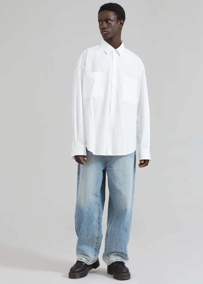 Men The Frankie Shop Tops Gus Oversized Shirt White