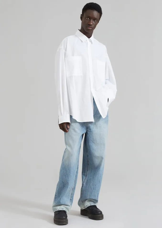 Men The Frankie Shop Tops Gus Oversized Shirt White