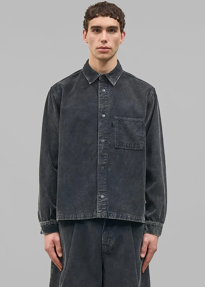 Men The Frankie Shop Tops Haikure Richie BB Velvet Shirt Black