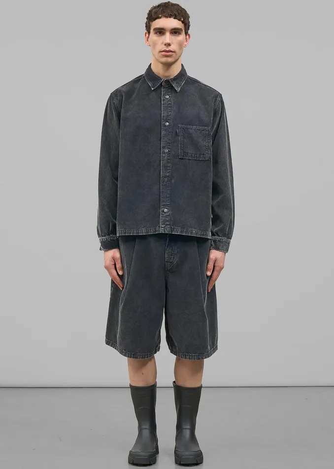 Men The Frankie Shop Tops Haikure Richie BB Velvet Shirt Black