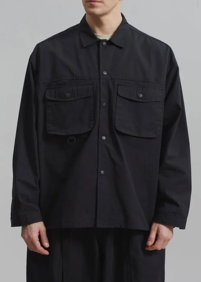 Men The Frankie Shop Tops Jameson Button Up Shirt Black