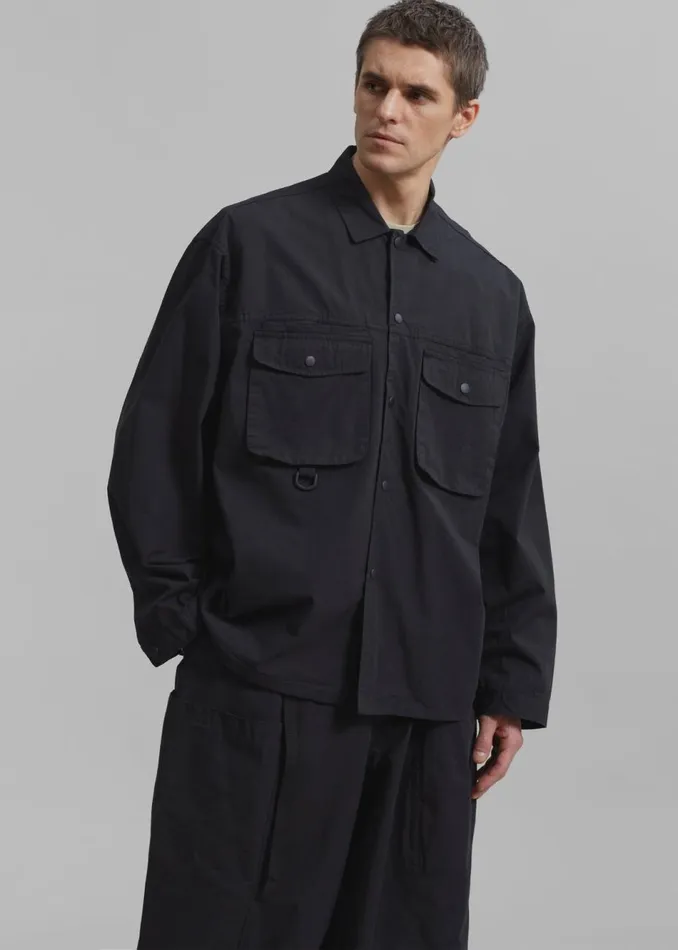 Men The Frankie Shop Tops Jameson Button Up Shirt Black