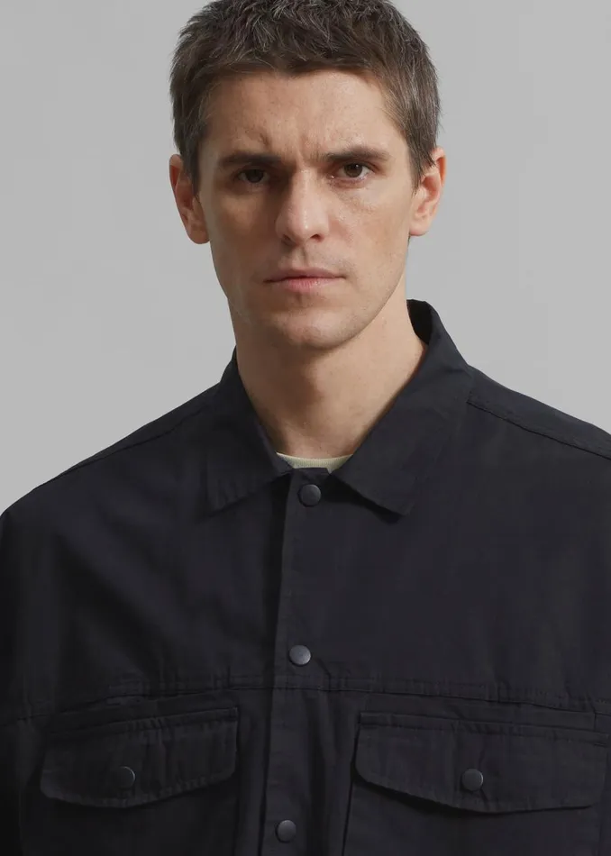 Men The Frankie Shop Tops Jameson Button Up Shirt Black