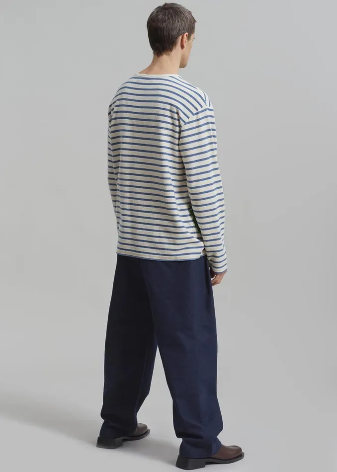 Men The Frankie Shop Tops JW Anderson Grape Henley Top Naturalblue
