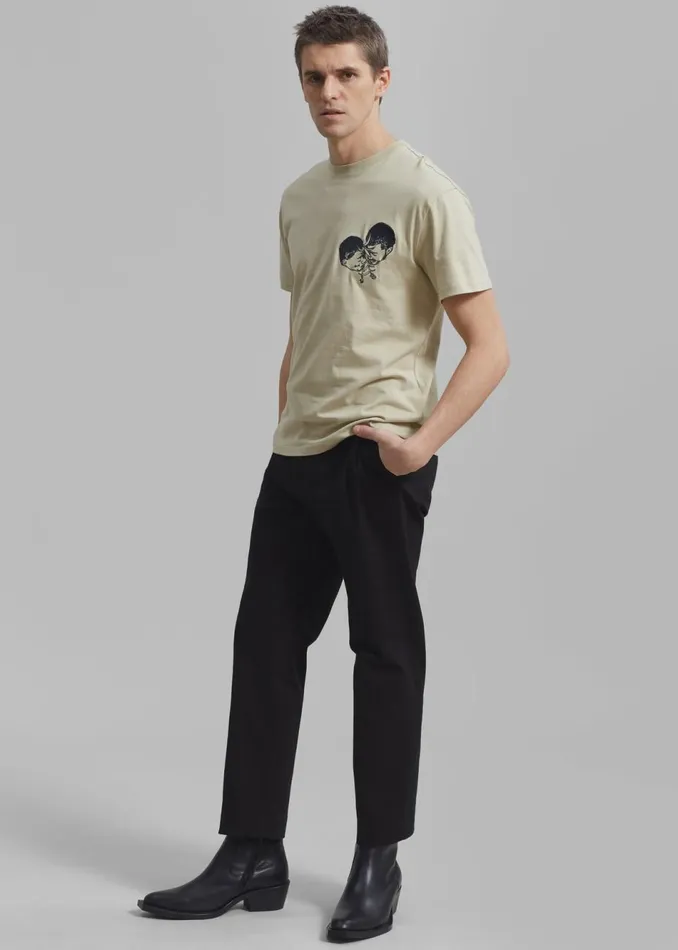 Men The Frankie Shop Tops JW Anderson Polo Couple Embroidery TShirt Beige