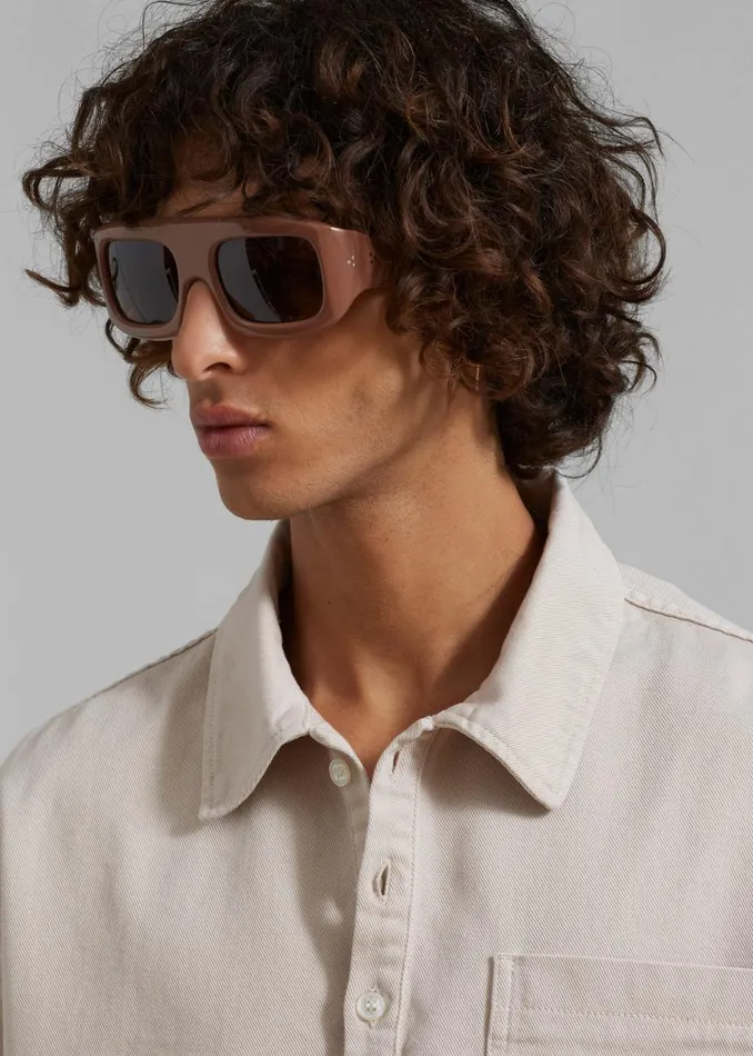 Men The Frankie Shop Tops Ray Popover Denim Shirt Natural