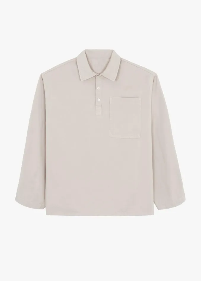 Men The Frankie Shop Tops Ray Popover Denim Shirt Natural