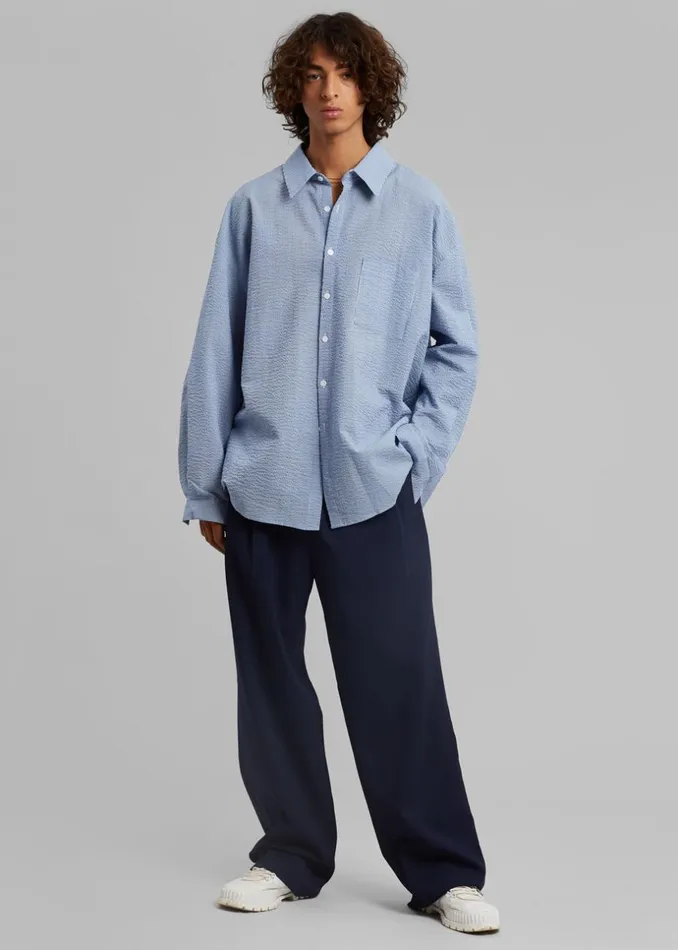 Men The Frankie Shop Tops Saas Shirt Blue